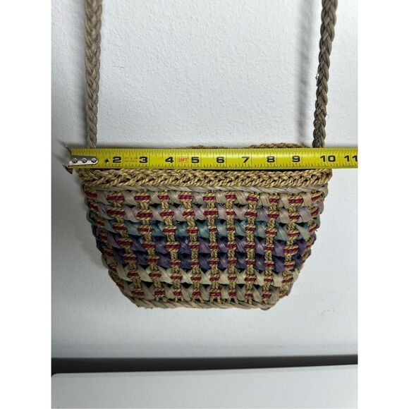 SUN N SAND Woven Jute Rainbow Raffia Bohemian Women’s Crossbody Bag - Picture 4 of 16